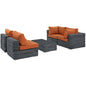 Summon 5 Piece Outdoor Patio Sunbrella® Sectional Set