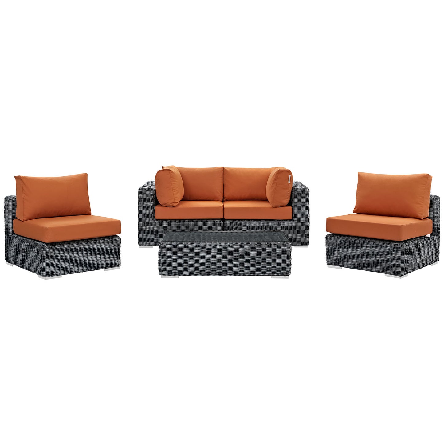 Summon 5 Piece Outdoor Patio Sunbrella® Sectional Set