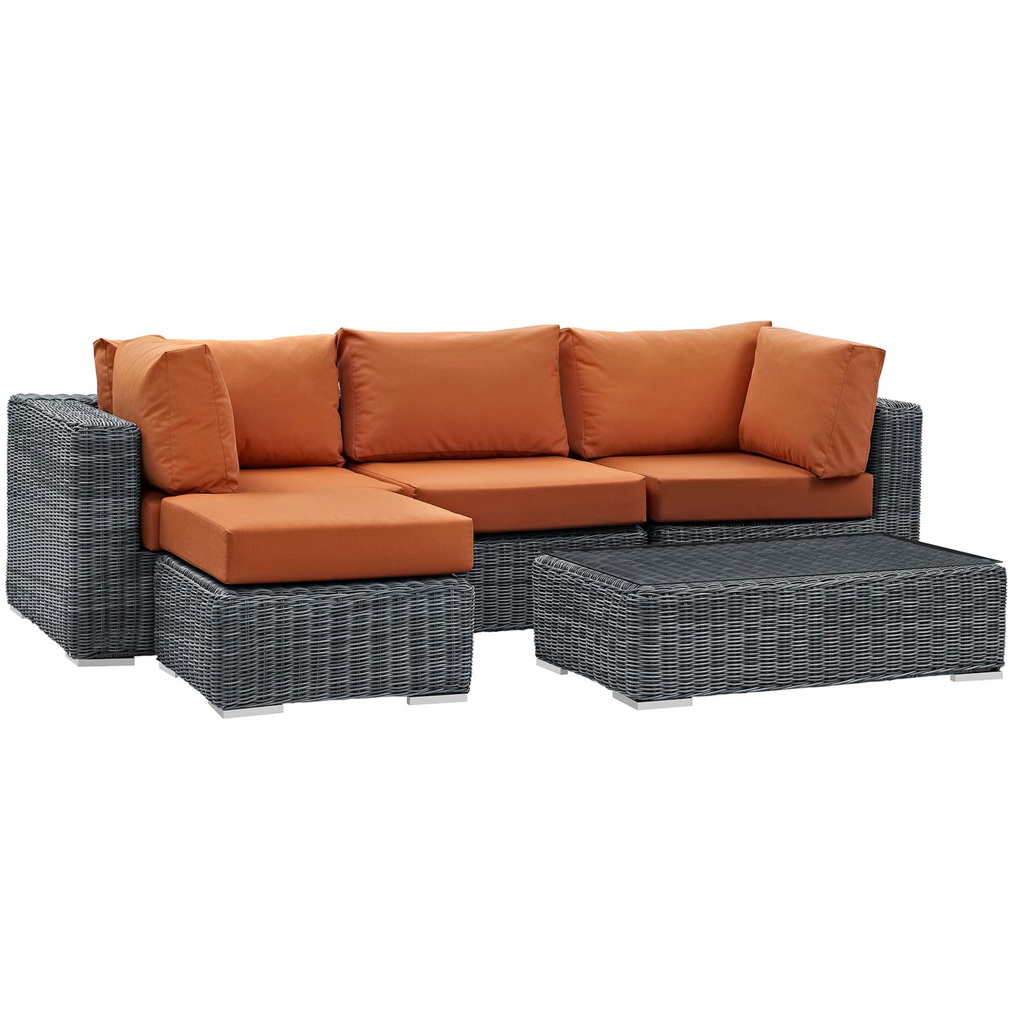 Summon 5 Piece Outdoor Patio Sunbrella® Sectional Set