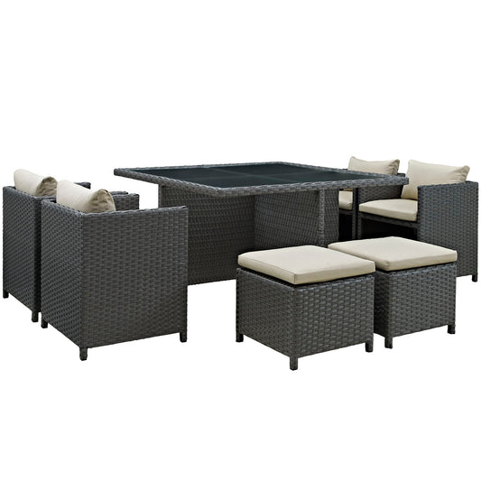 Sojourn 9 Piece Outdoor Patio Sunbrella® Dining Set