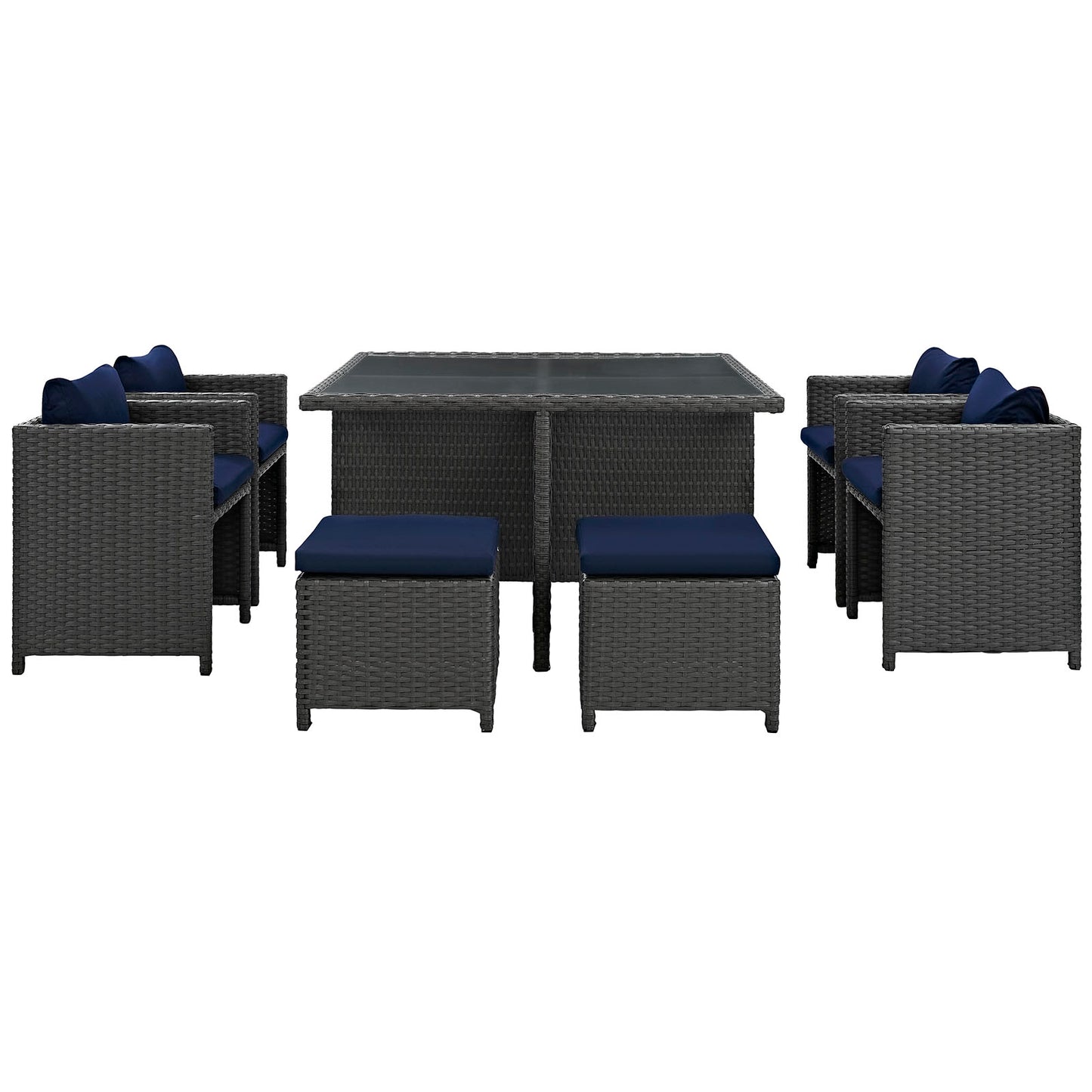 Sojourn 9 Piece Outdoor Patio Sunbrella® Dining Set