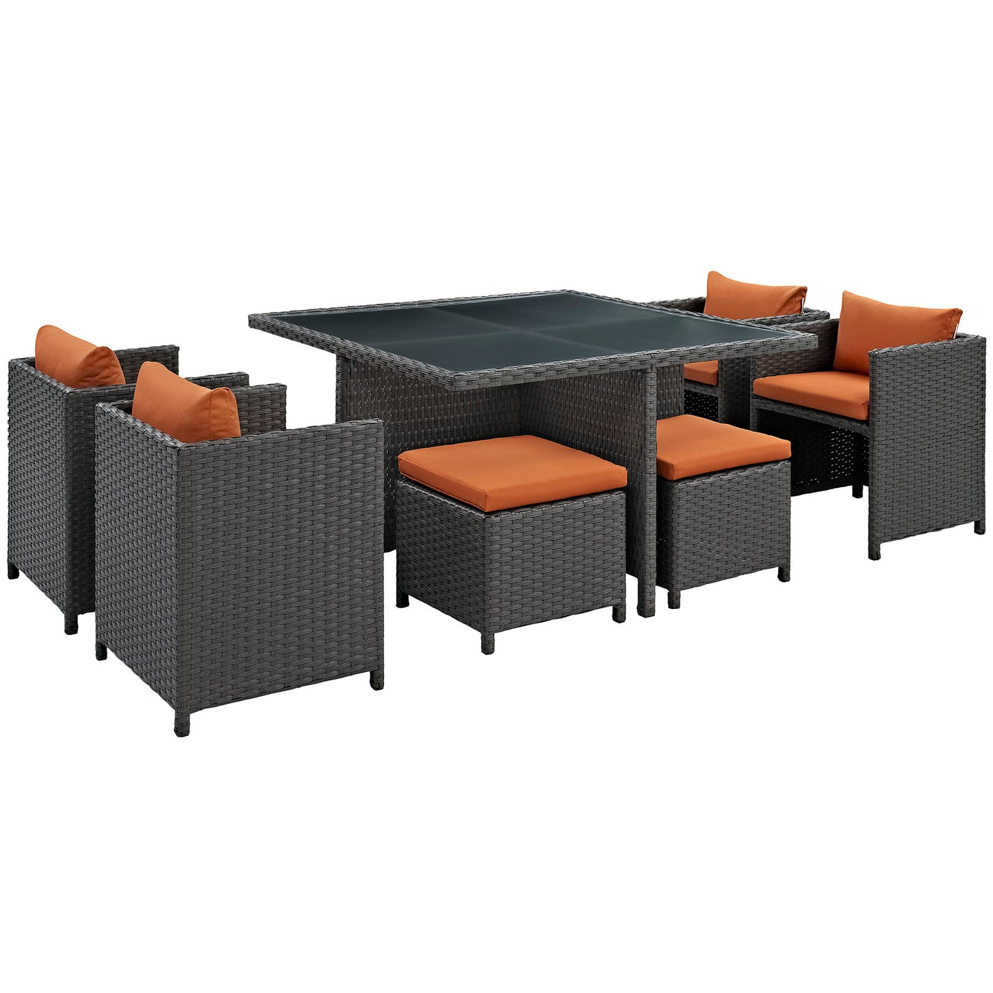 Sojourn 9 Piece Outdoor Patio Sunbrella® Dining Set