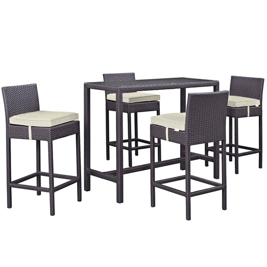 Convene 5 Piece Outdoor Patio Pub Set