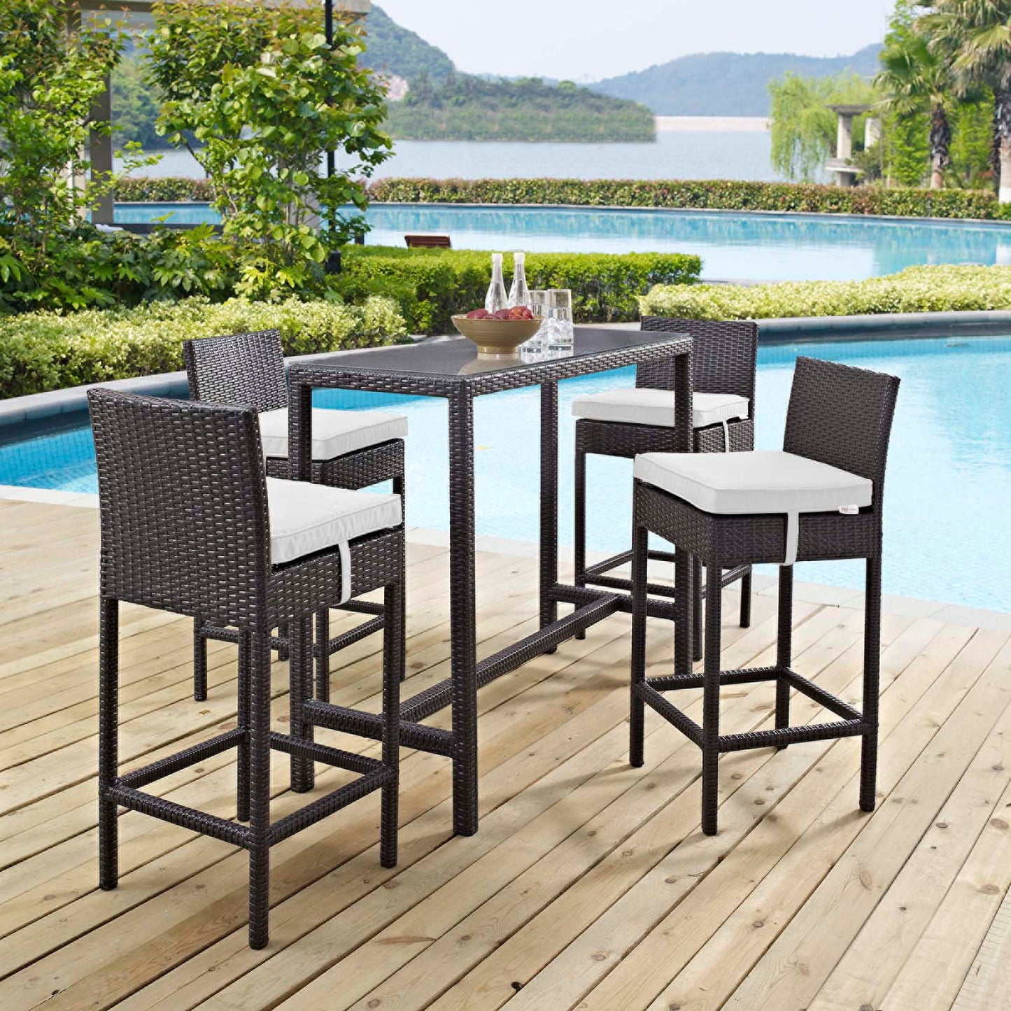 Convene 5 Piece Outdoor Patio Pub Set