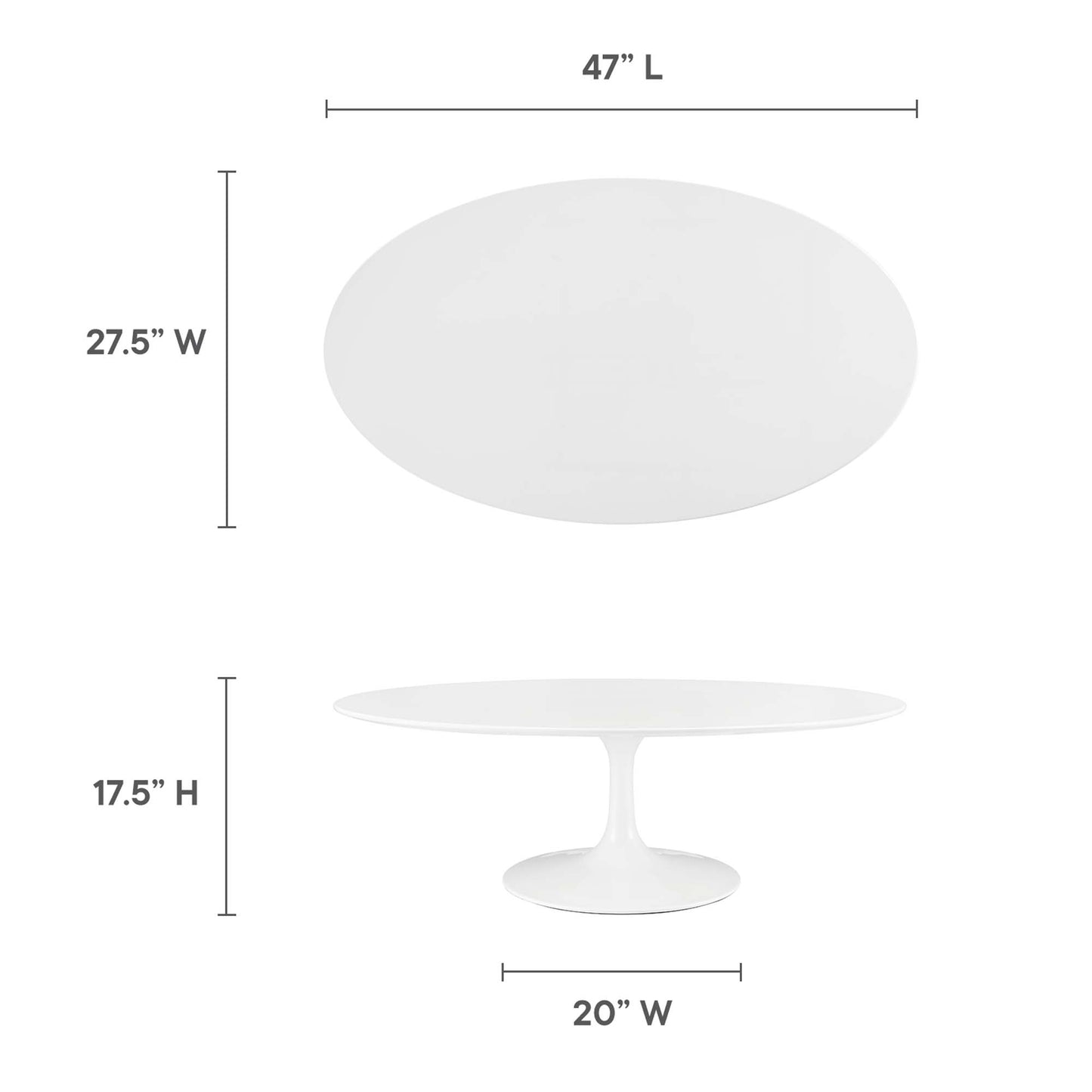 Lippa 48" Oval-Shaped Wood Top Coffee Table