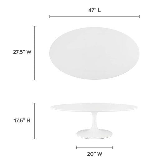 Lippa 48" Oval-Shaped Wood Top Coffee Table