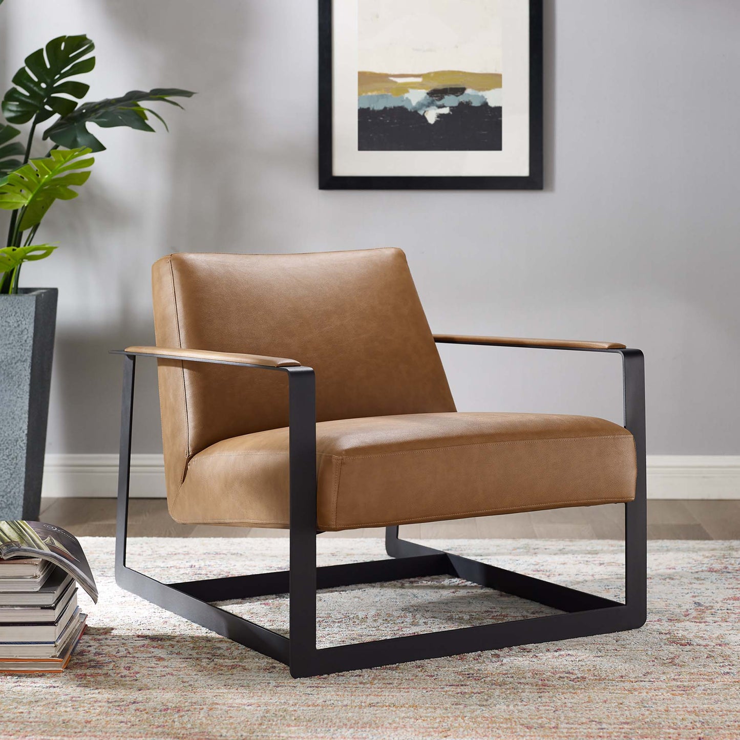 Seg Vegan Leather Accent Chair