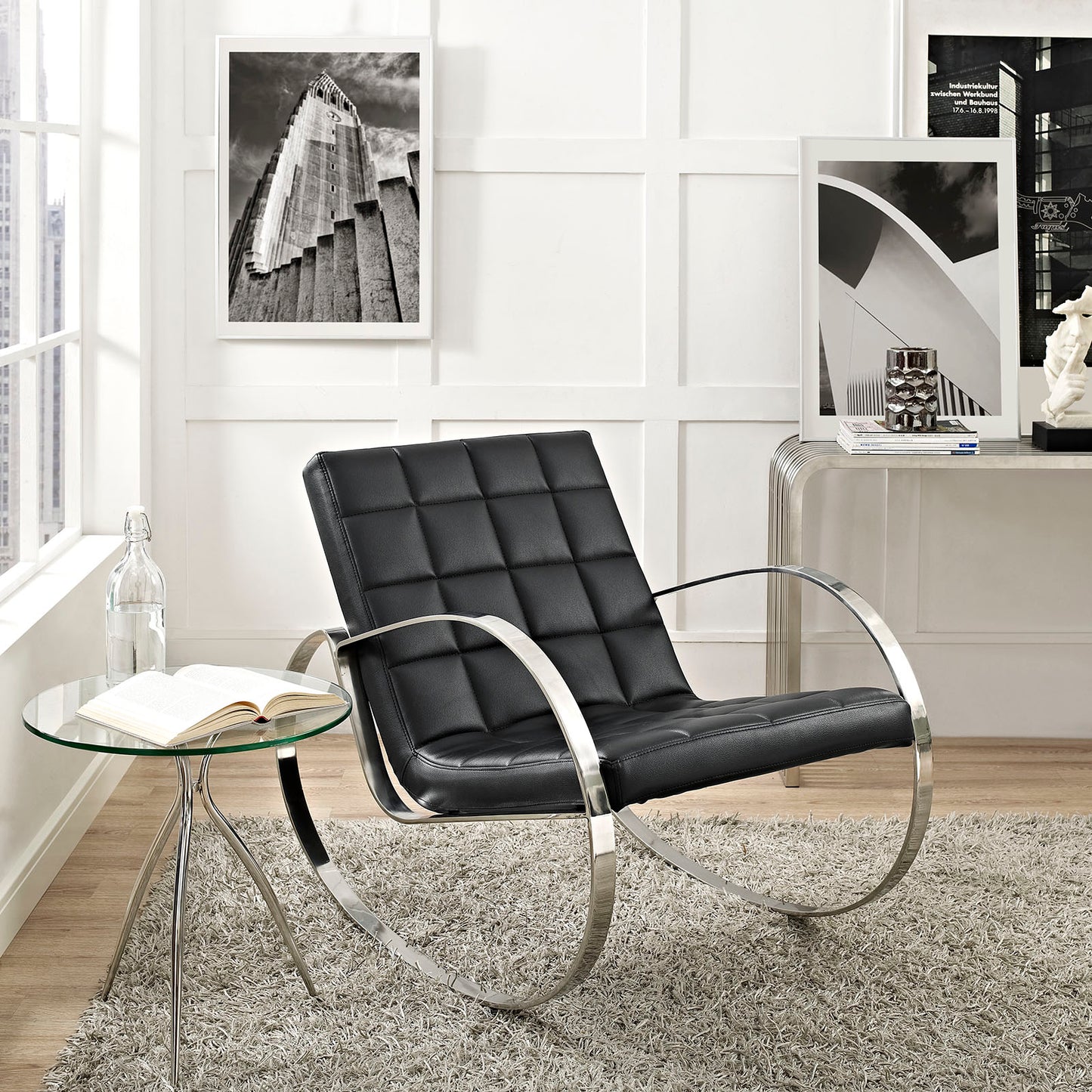 Sillón tapizado de vinilo Gravitas de Modway