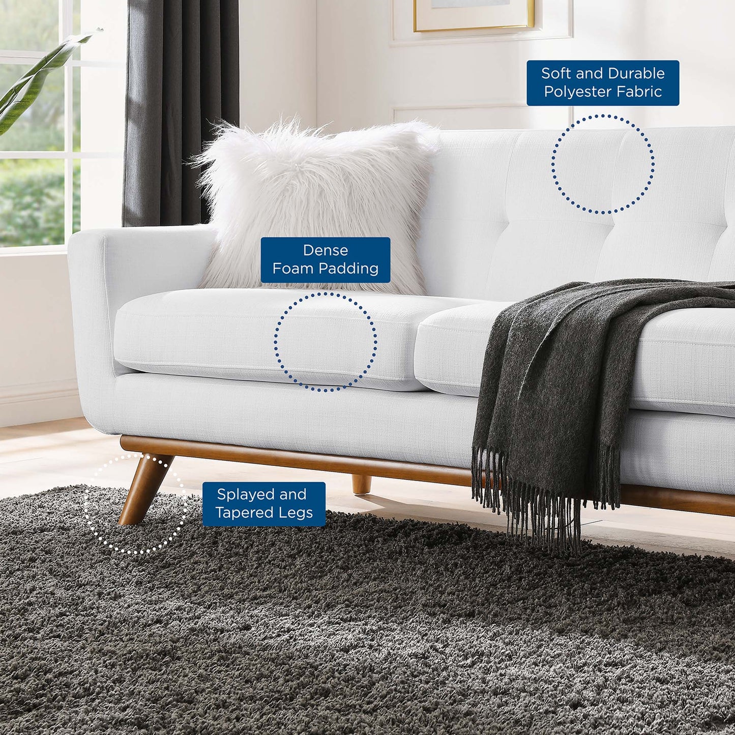 Canapé sectionnel en tissu rembourré orienté vers la droite Engage par Modway