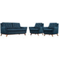 Beguile 3 Piece Upholstered Fabric Living Room Set