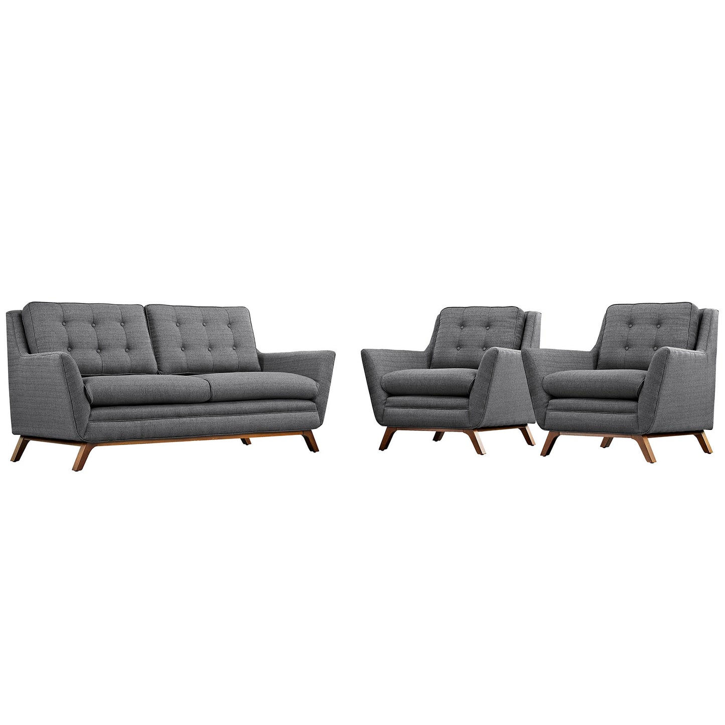 Beguile 3 Piece Upholstered Fabric Living Room Set