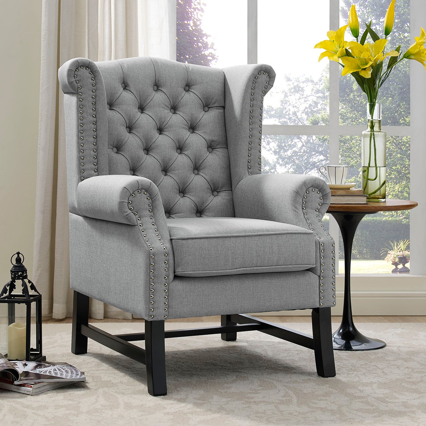 Steer Upholstered Fabric Armchair