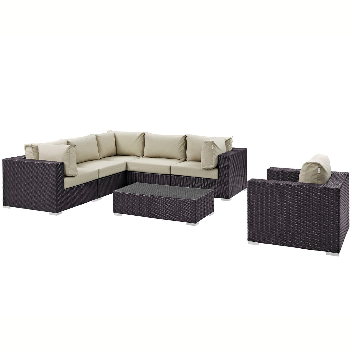 Convene 7 Piece Outdoor Patio Sectional Set