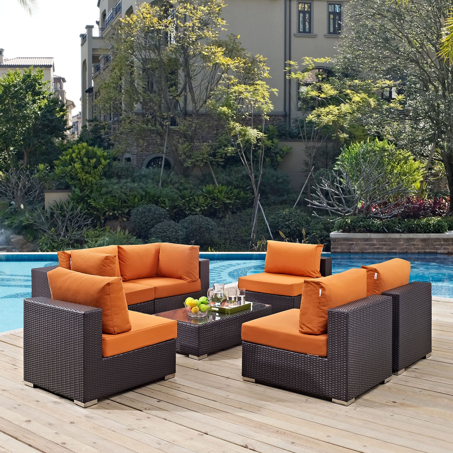 Convene 7 Piece Outdoor Patio Sectional Set