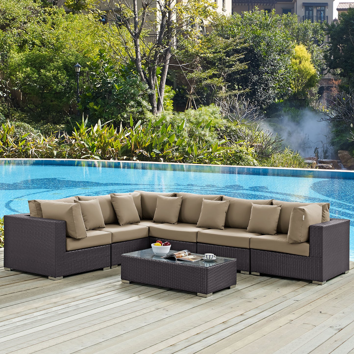 Convene 7 Piece Outdoor Patio Sectional Set