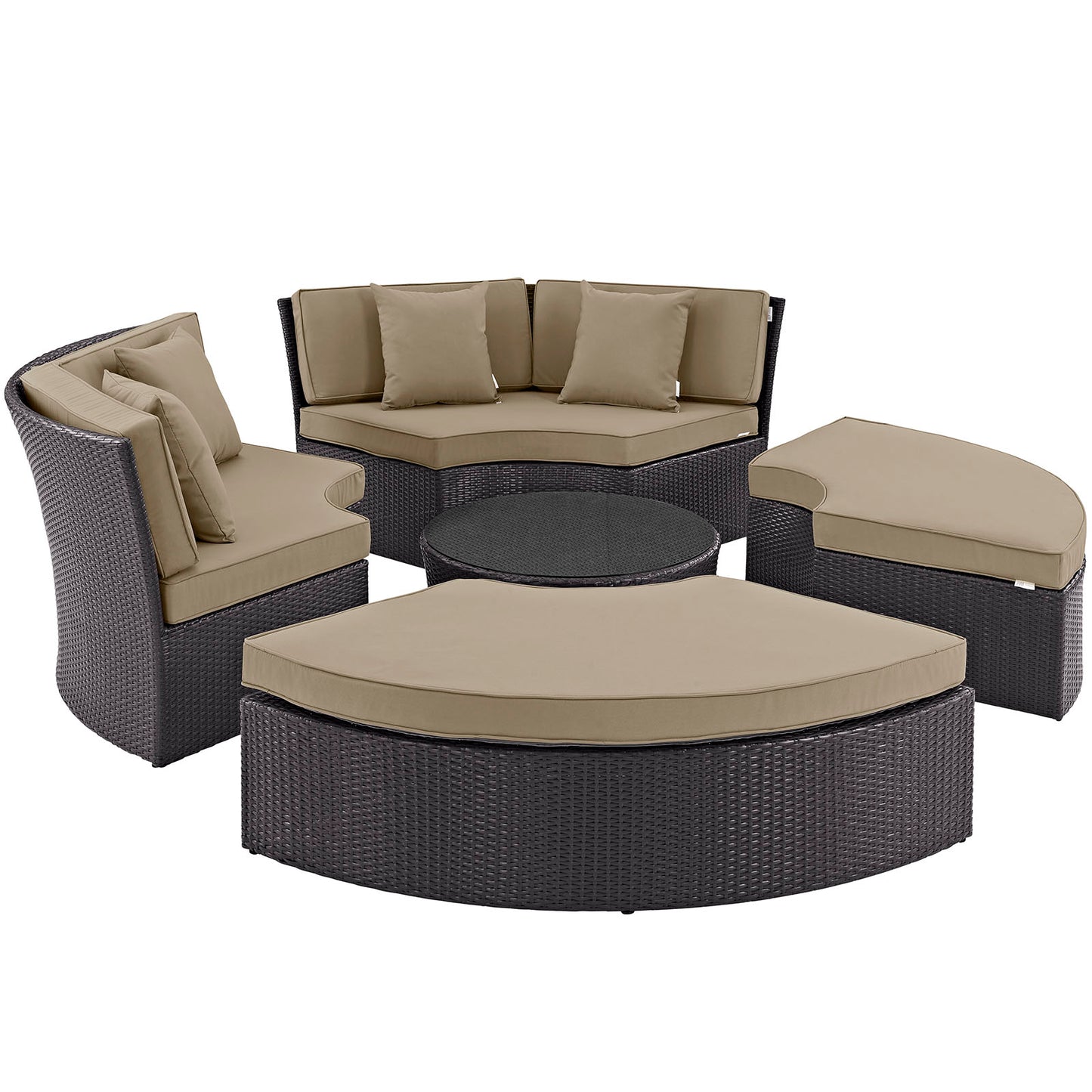 Conjunto de sofá cama circular para patio exterior Convene de Modway