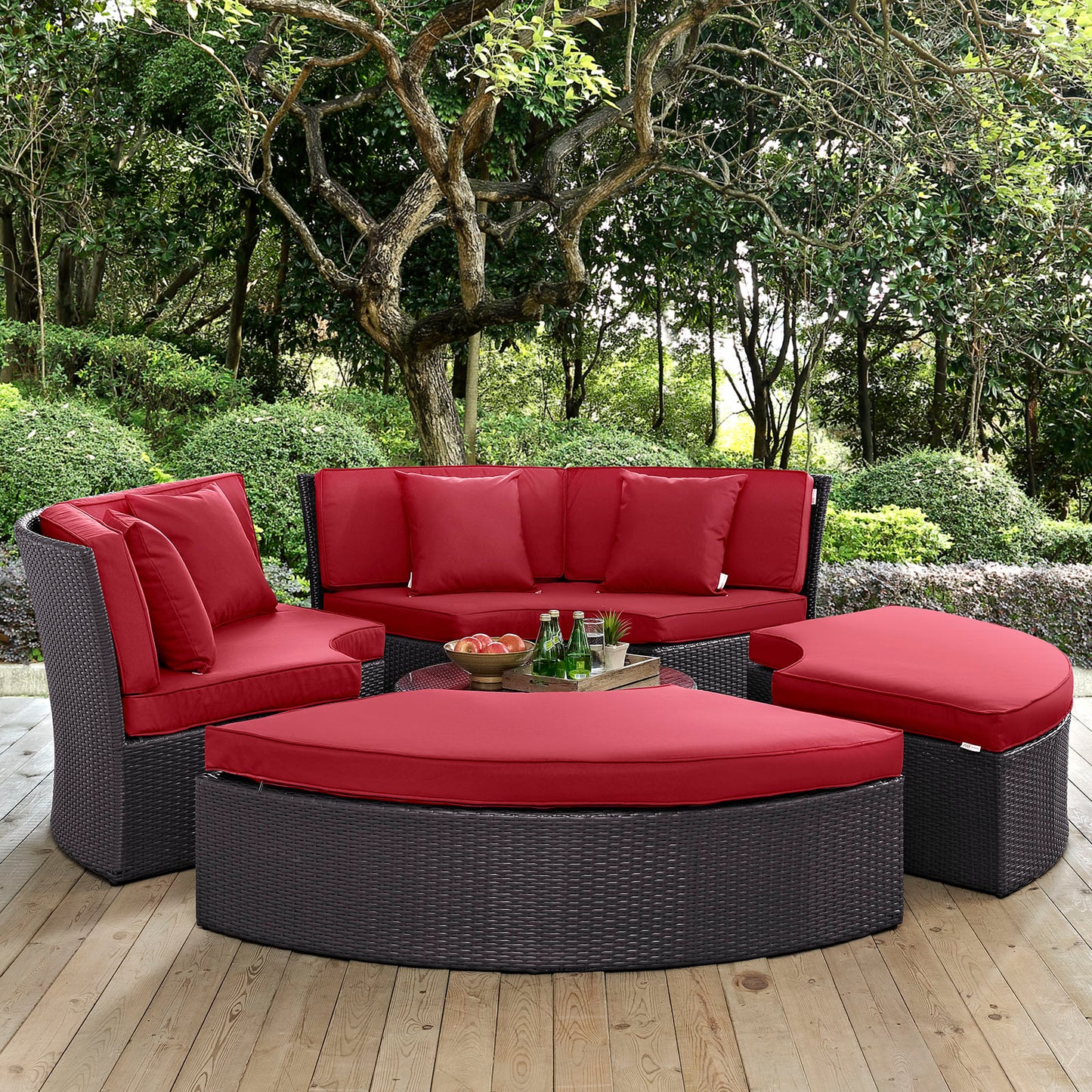 Conjunto de sofá cama circular para patio exterior Convene de Modway