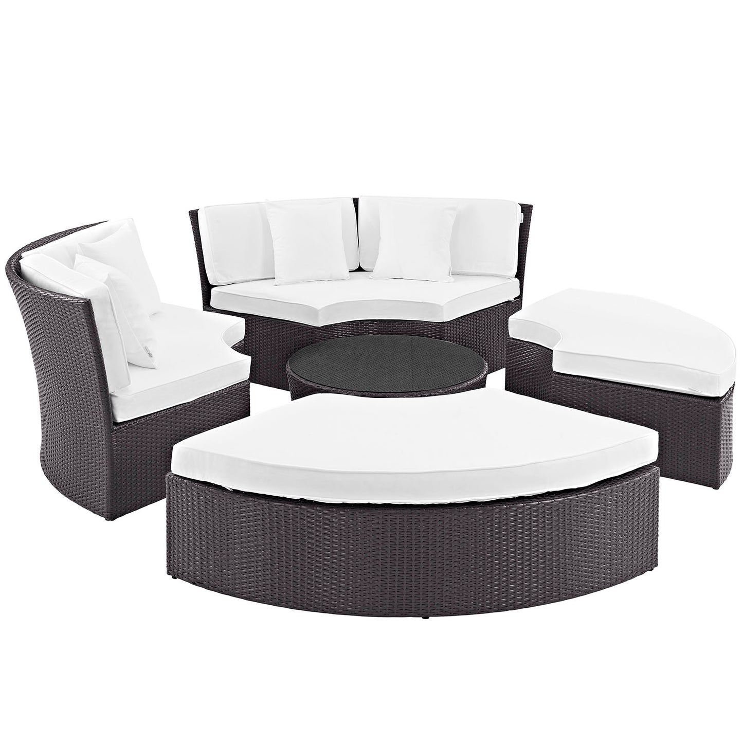 Conjunto de sofá cama circular para patio exterior Convene de Modway