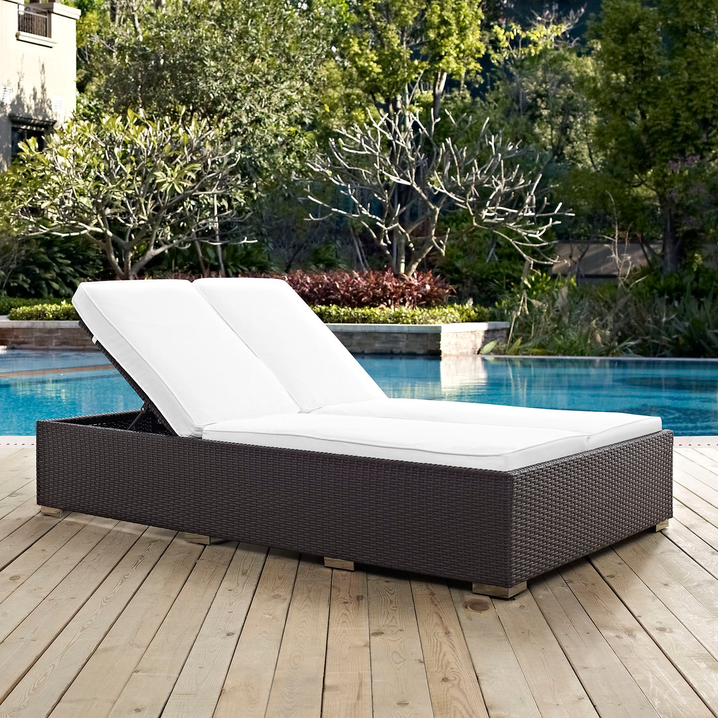 Chaise longue doble para exteriores Convene de Modway