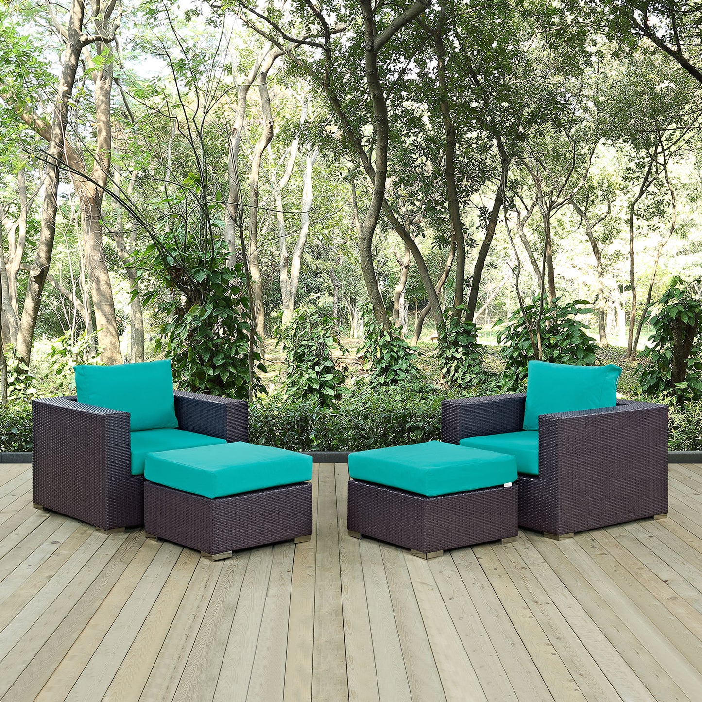 Convene 4 Piece Outdoor Patio Sectional Set