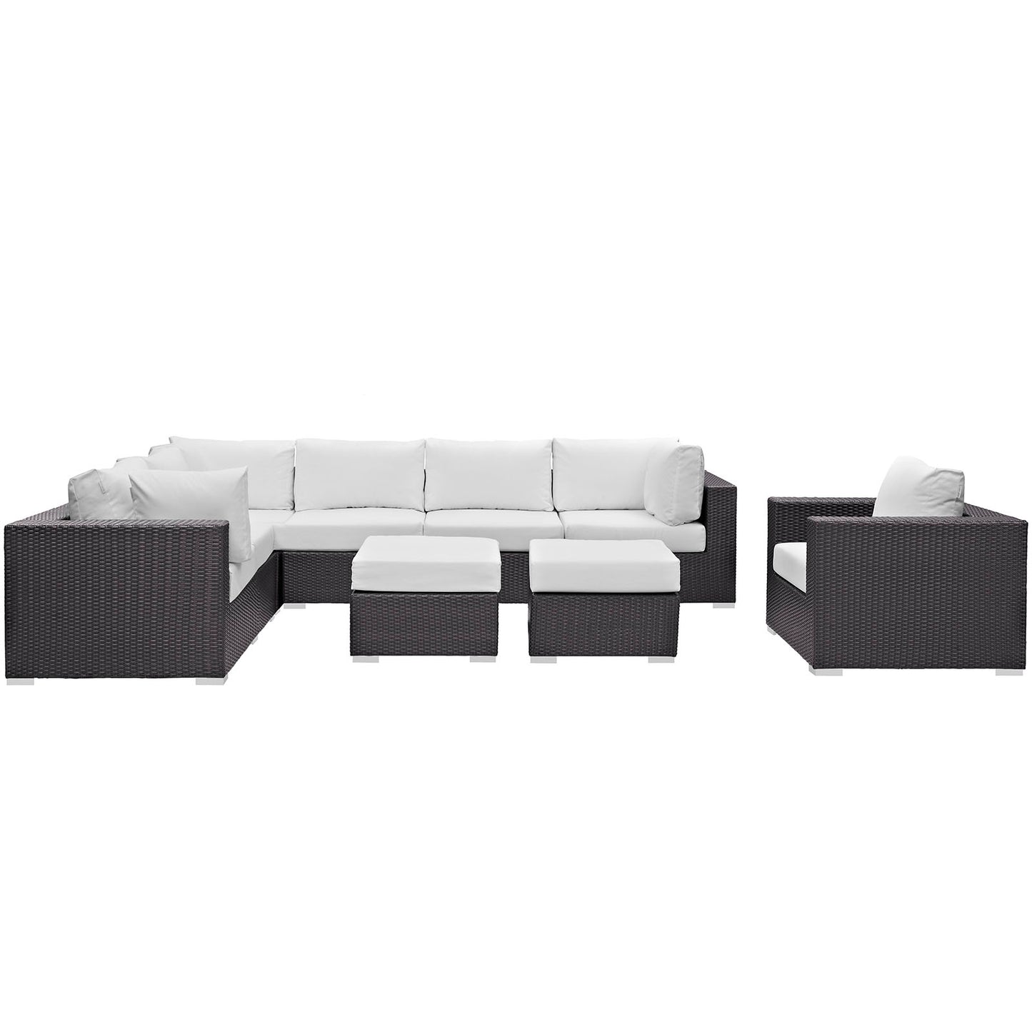 Conjunto de muebles de exterior para patio de 9 piezas Convene de Modway