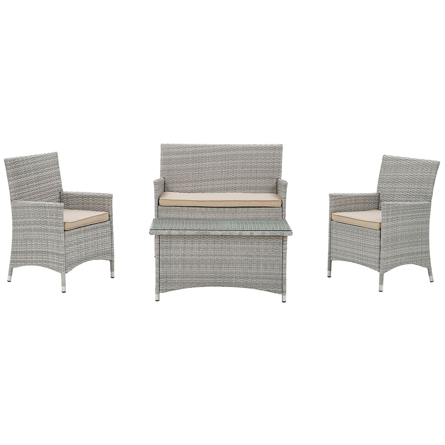 Bridge 4 Piece Outdoor Patio Patio Conversation Set