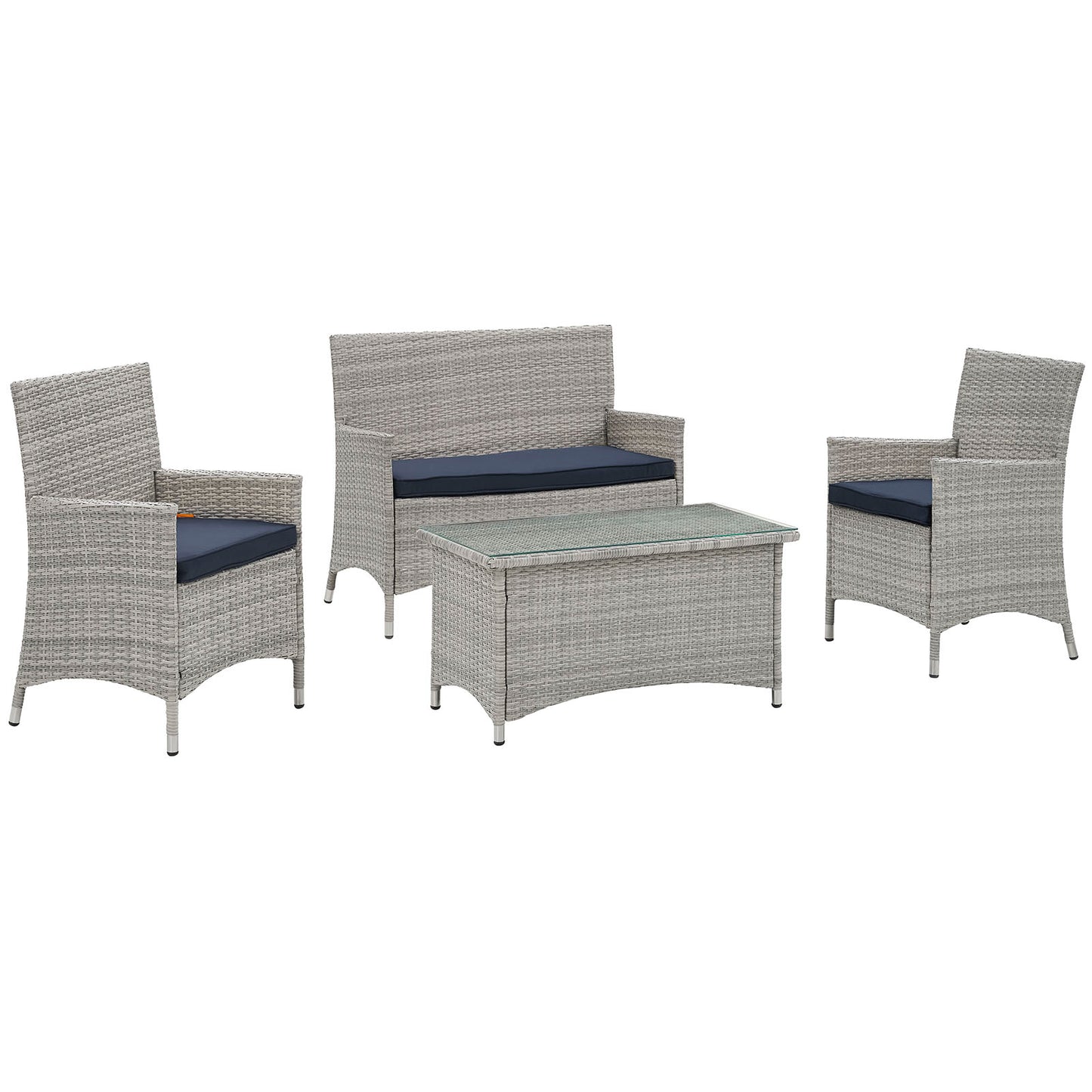 Bridge 4 Piece Outdoor Patio Patio Conversation Set