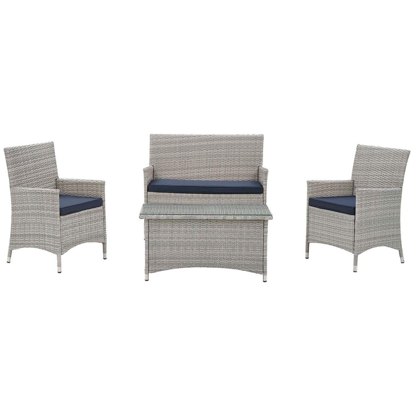 Bridge 4 Piece Outdoor Patio Patio Conversation Set