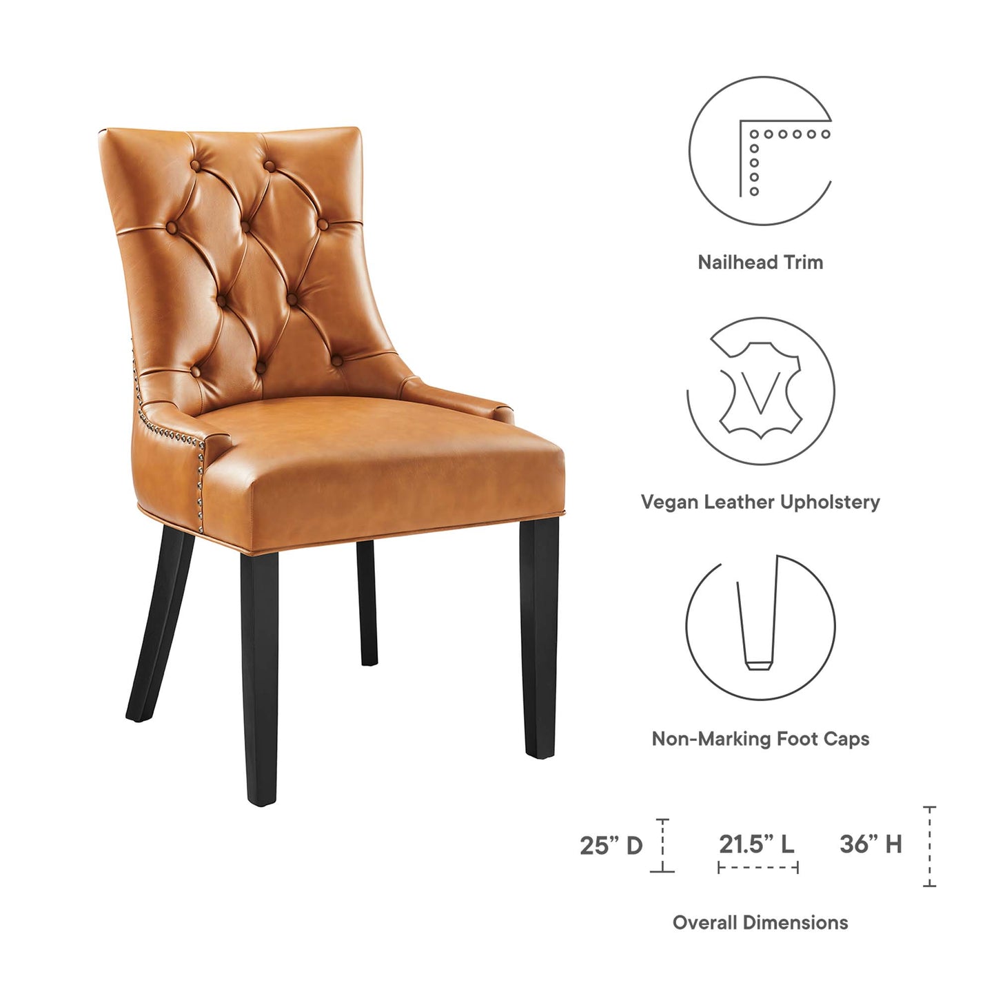 Regent Tufted Vegan Leather Dining Chair