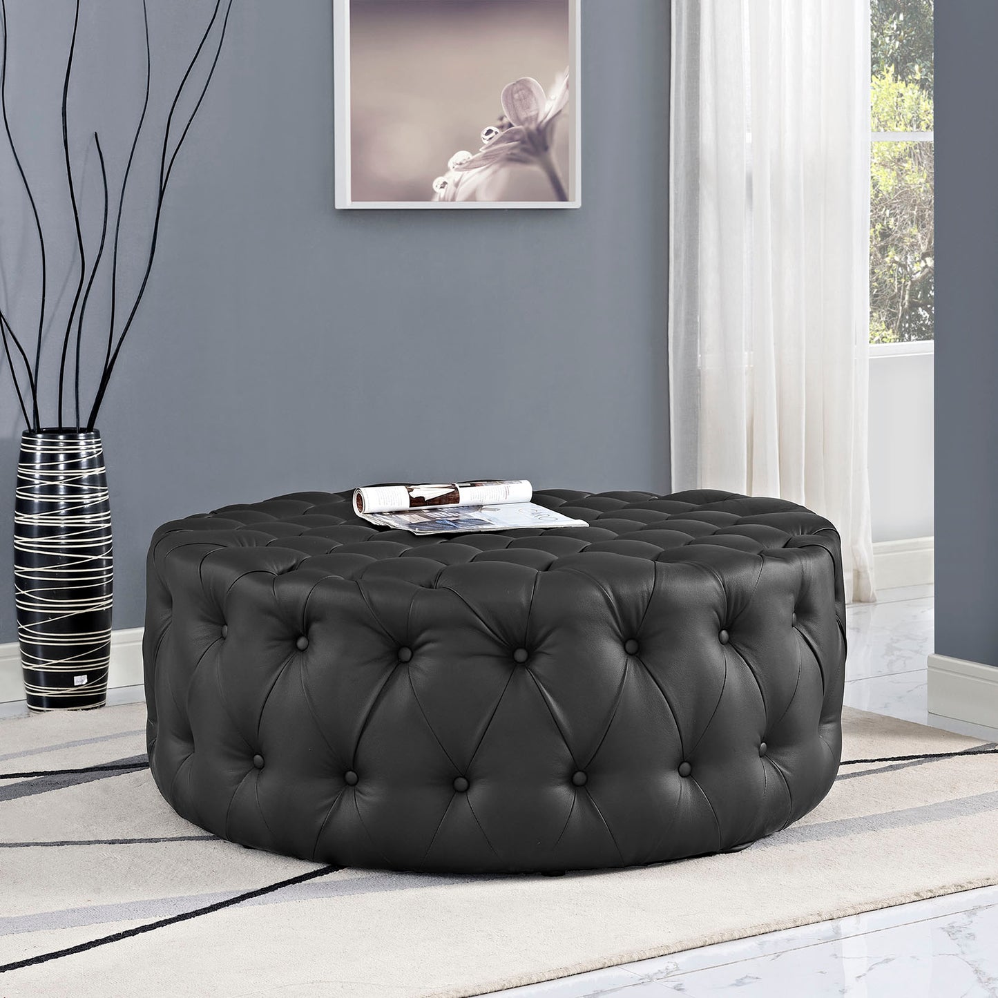 Pouf rembourré en vinyle Amour