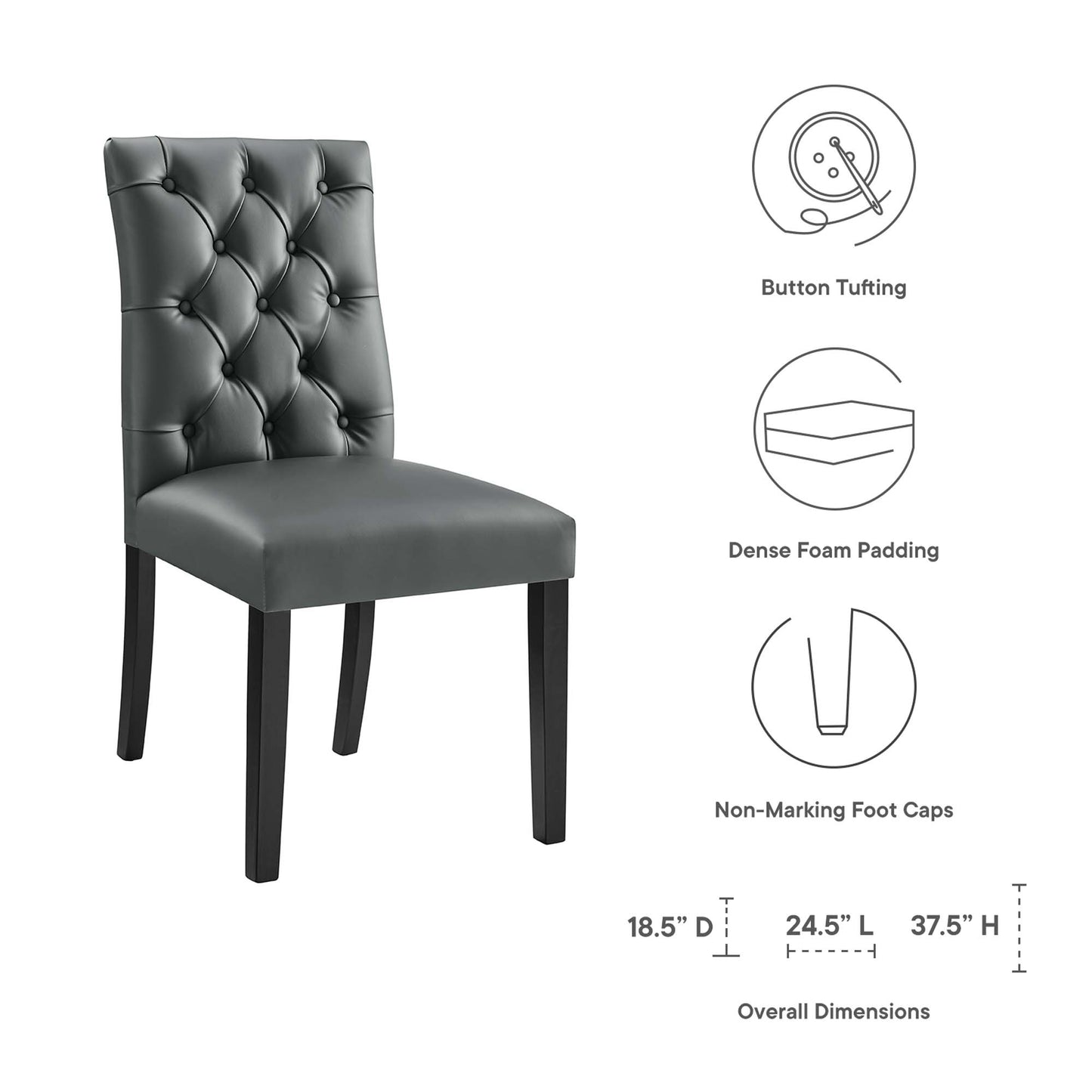 Duchess Button Tufted Vegan Leather Dining Chair