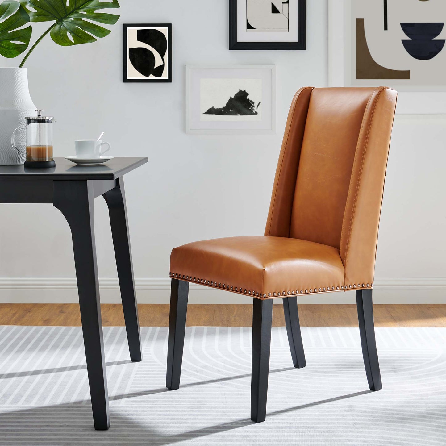 Chaise de salle à manger en cuir végétalien Baron par Modway