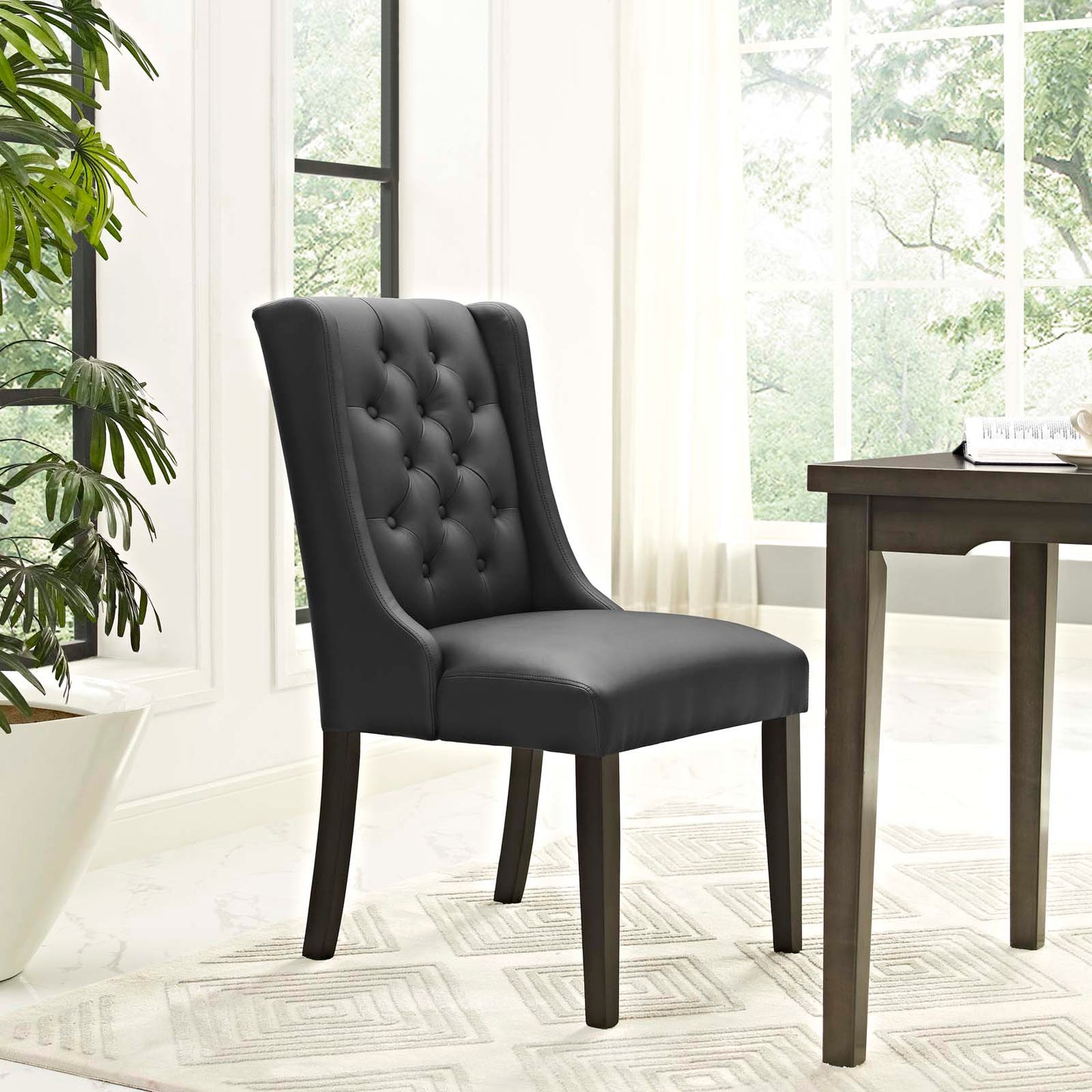 Baronet Button Tufted Vegan Leather Dining Chair