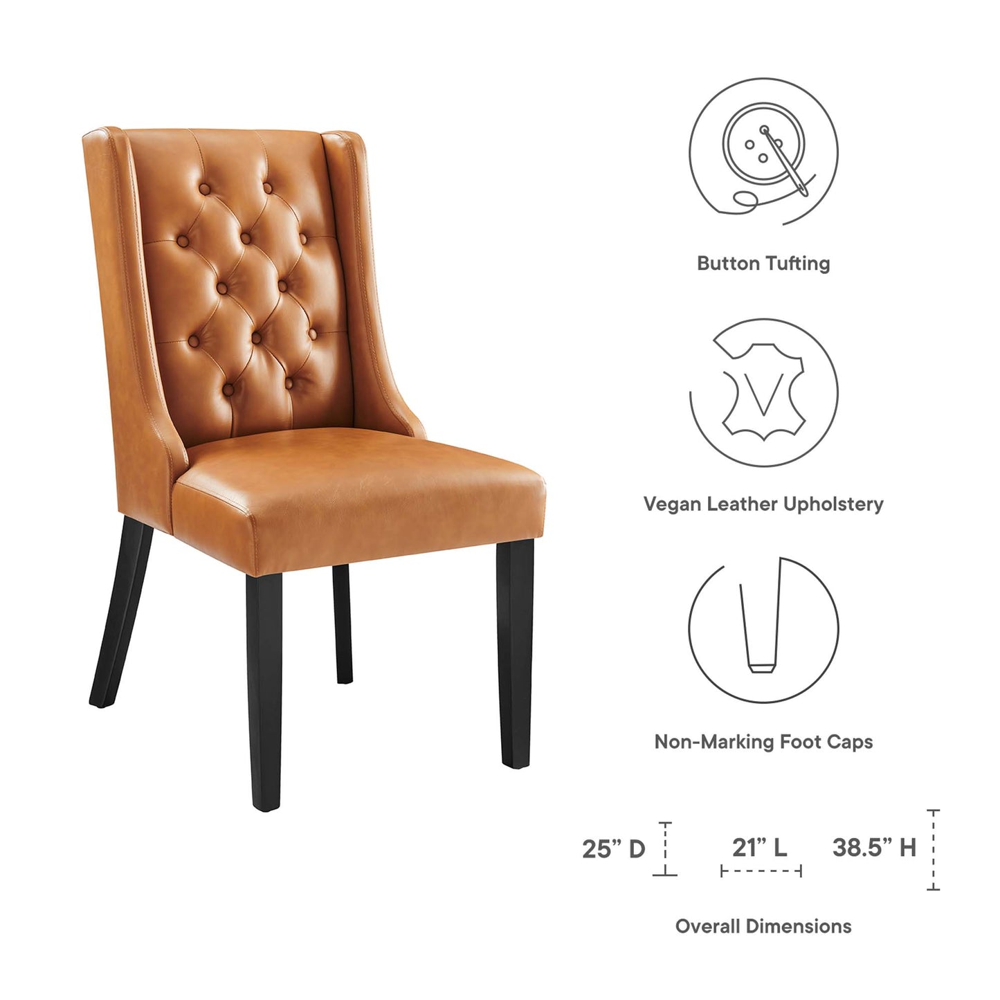 Baronet Button Tufted Vegan Leather Dining Chair