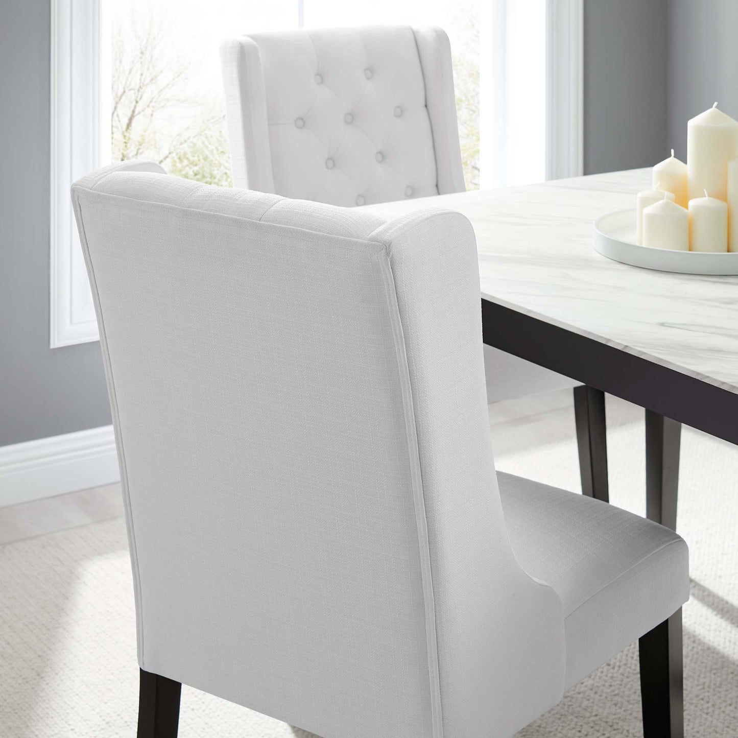 Baronet Button Tufted Fabric Dining Chair