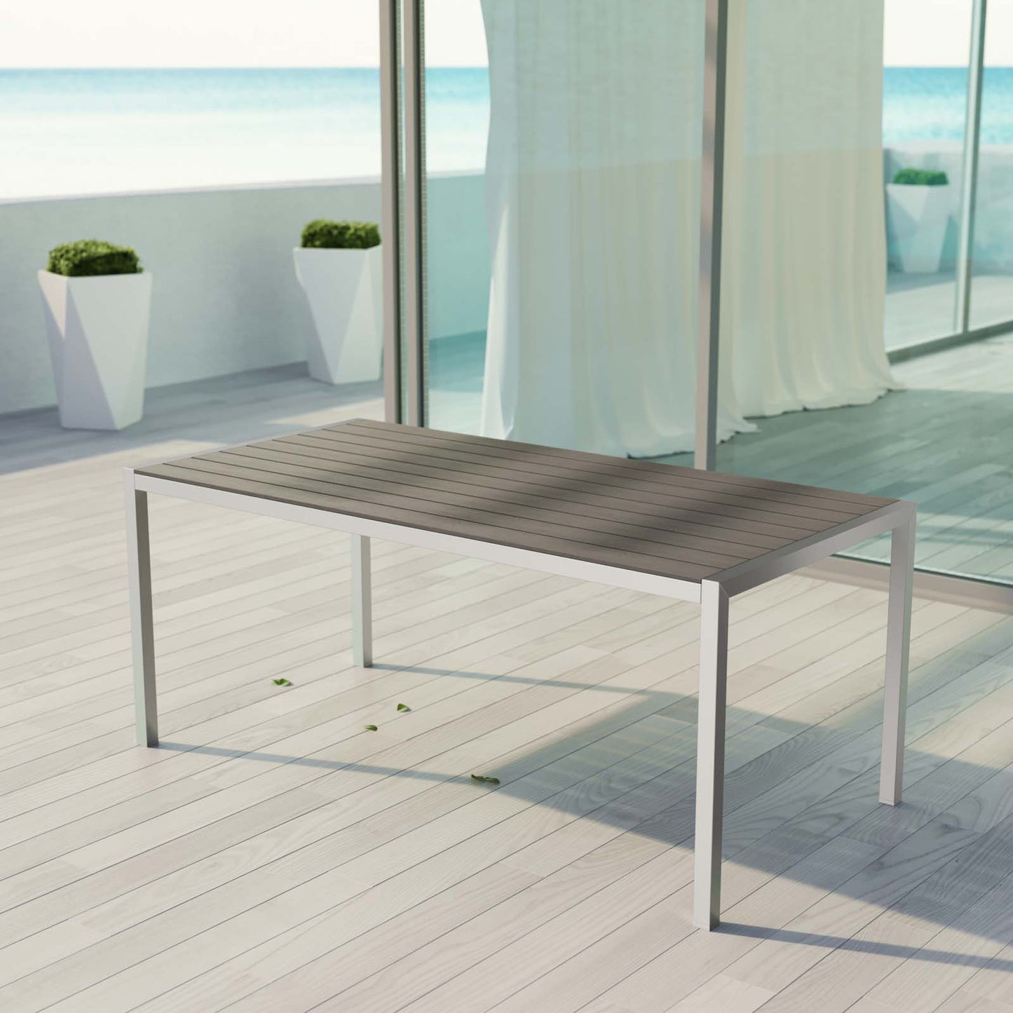 Mesa de comedor de aluminio para exteriores Shore de Modway