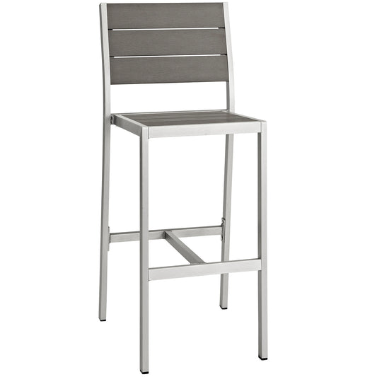 Shore Outdoor Patio Aluminum Armless Bar Stool