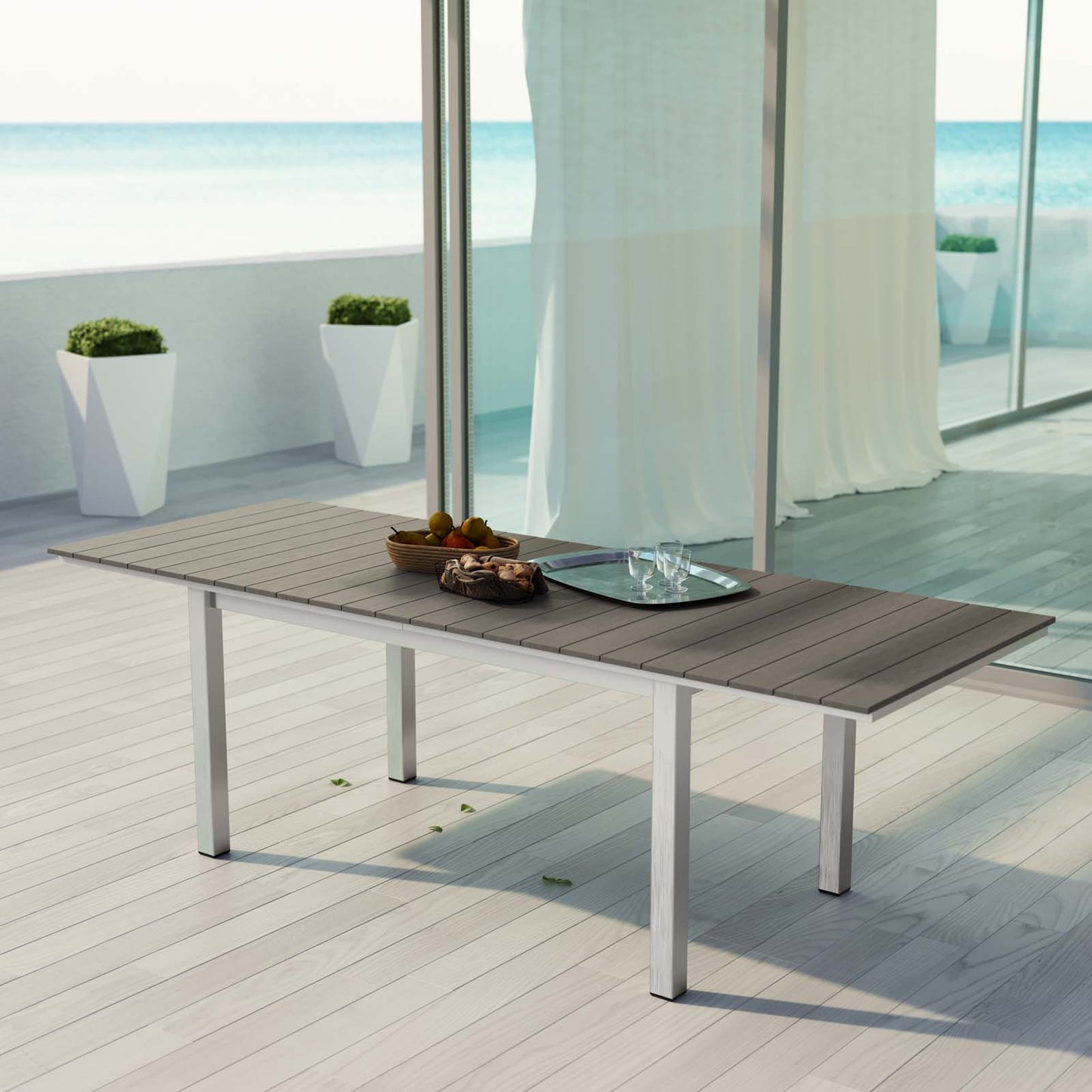 Mesa de comedor de aluminio para exteriores Shore de Modway