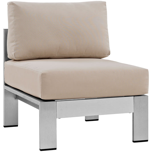 Chaise d'extérieur en aluminium Shore sans accoudoirs par Modway