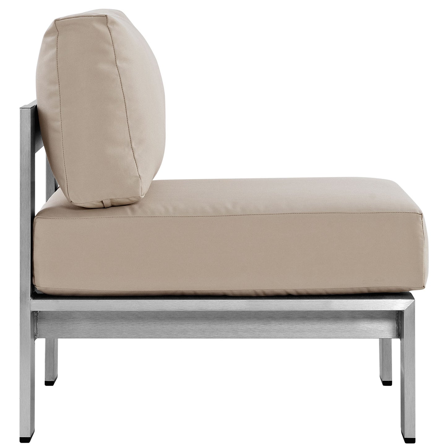 Chaise d'extérieur en aluminium Shore sans accoudoirs par Modway