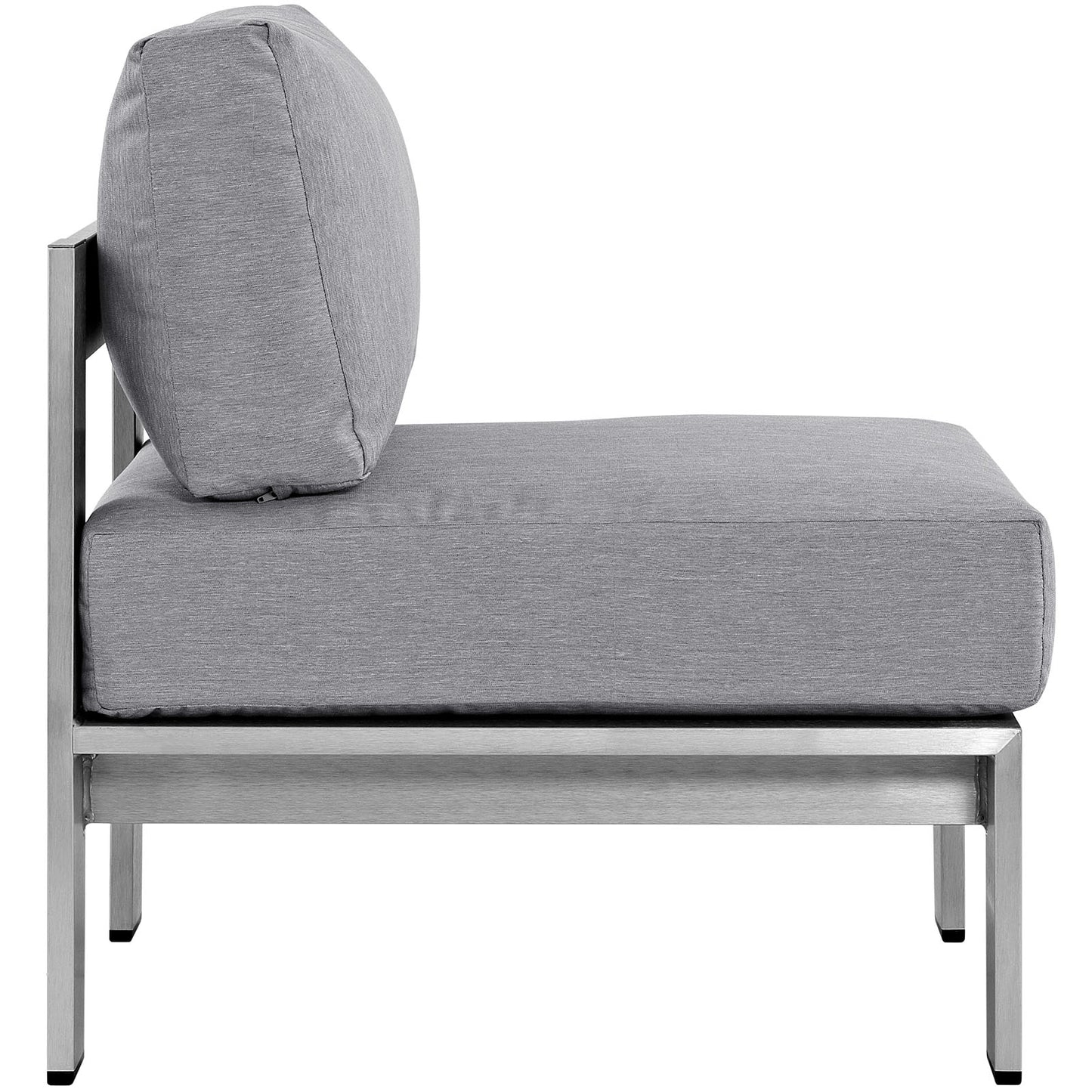 Chaise d'extérieur en aluminium Shore sans accoudoirs par Modway