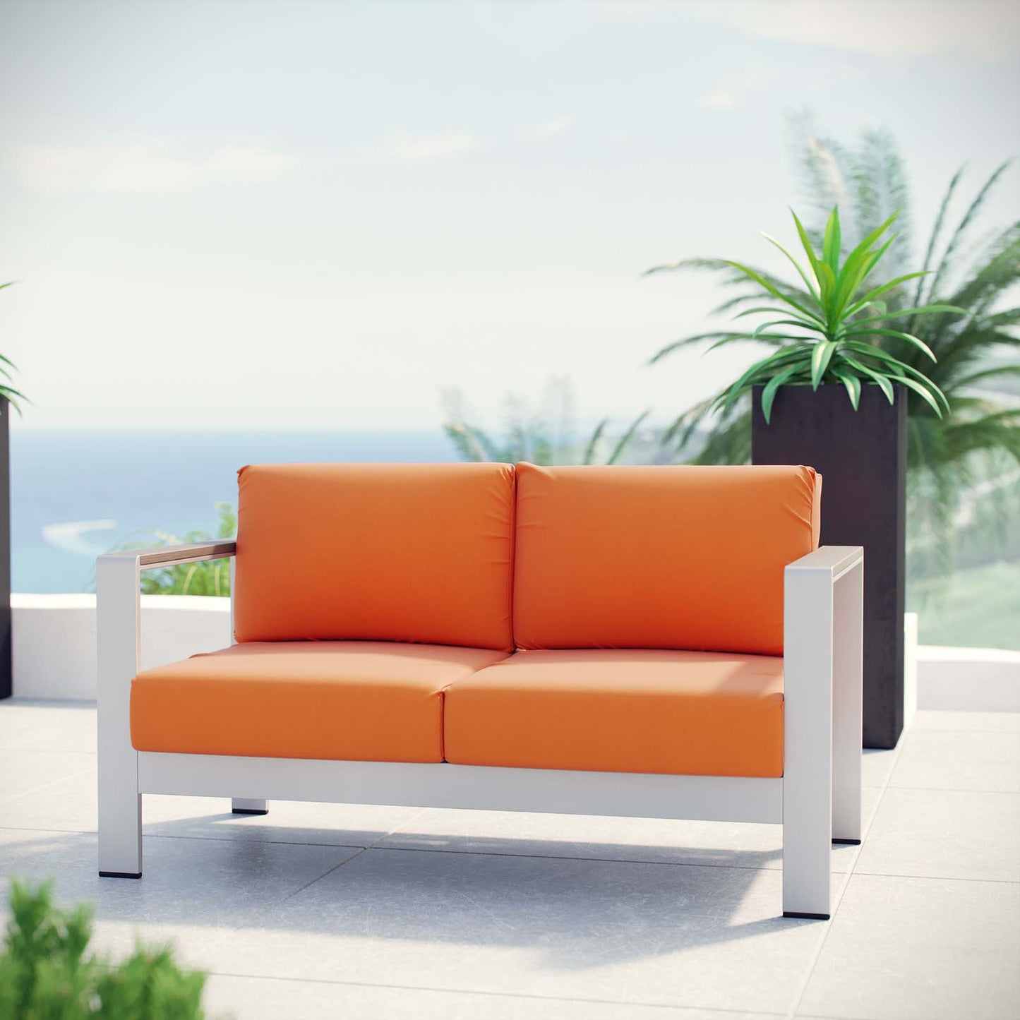 Shore Outdoor Patio Aluminum Loveseat