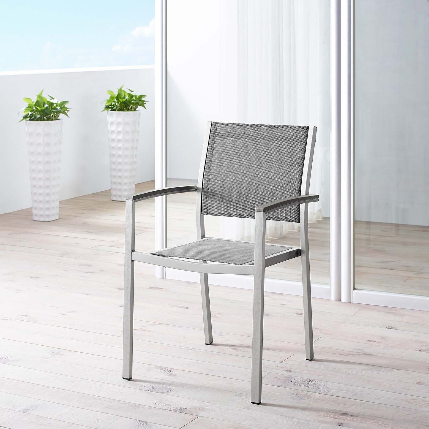 Silla de comedor de aluminio para exteriores Shore de Modway