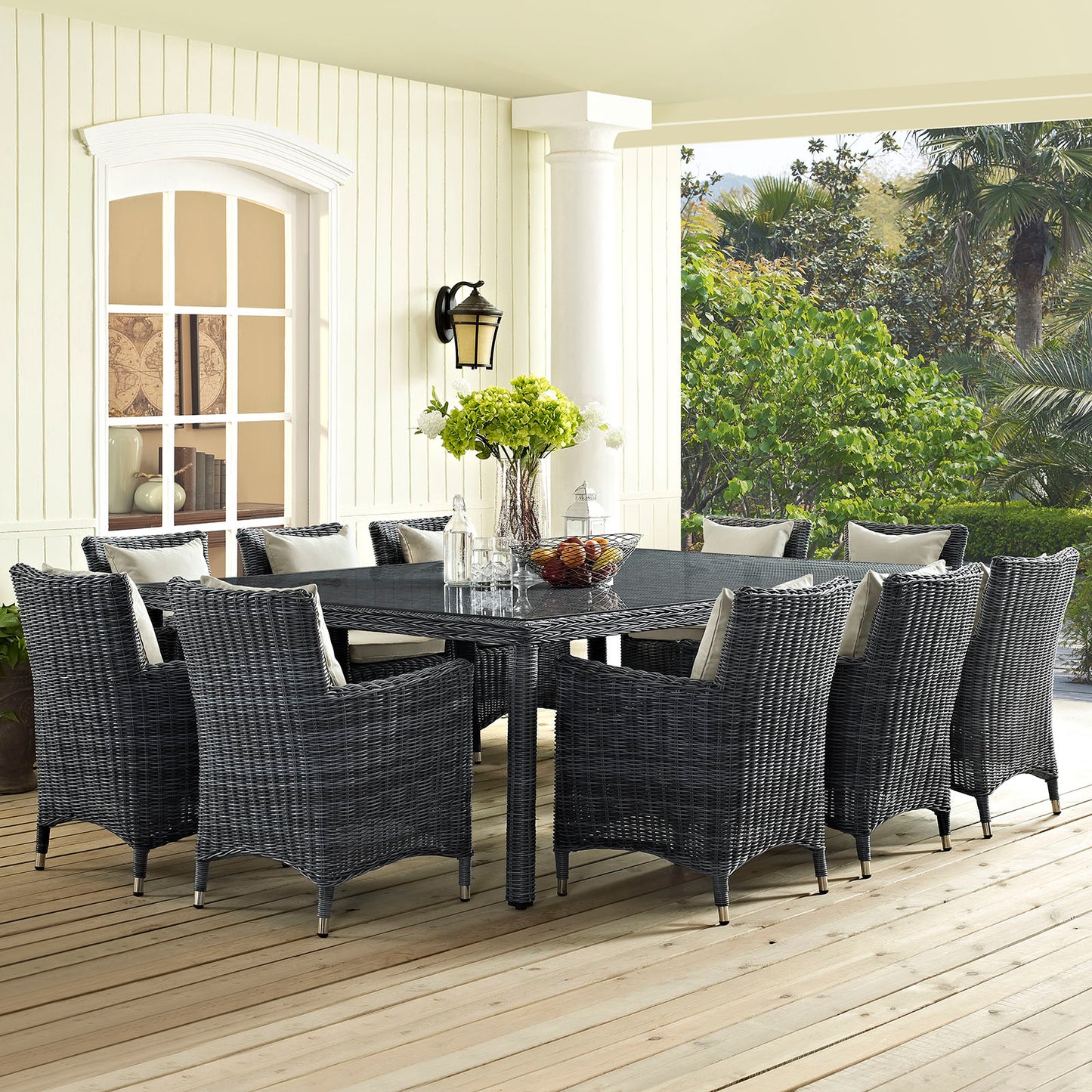 Summon 11 Piece Outdoor Patio Sunbrella® Dining Set