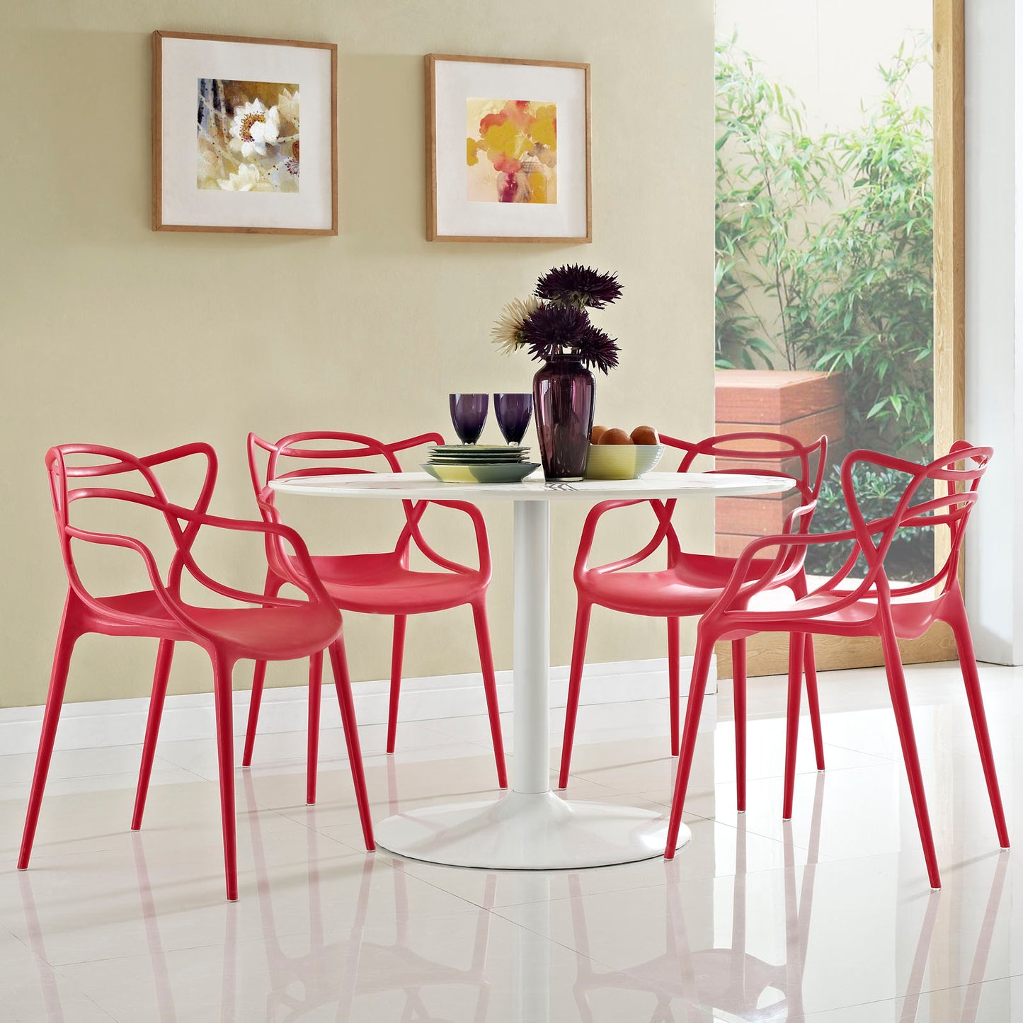 Juego de comedor Entangled, juego de 4, de Modway