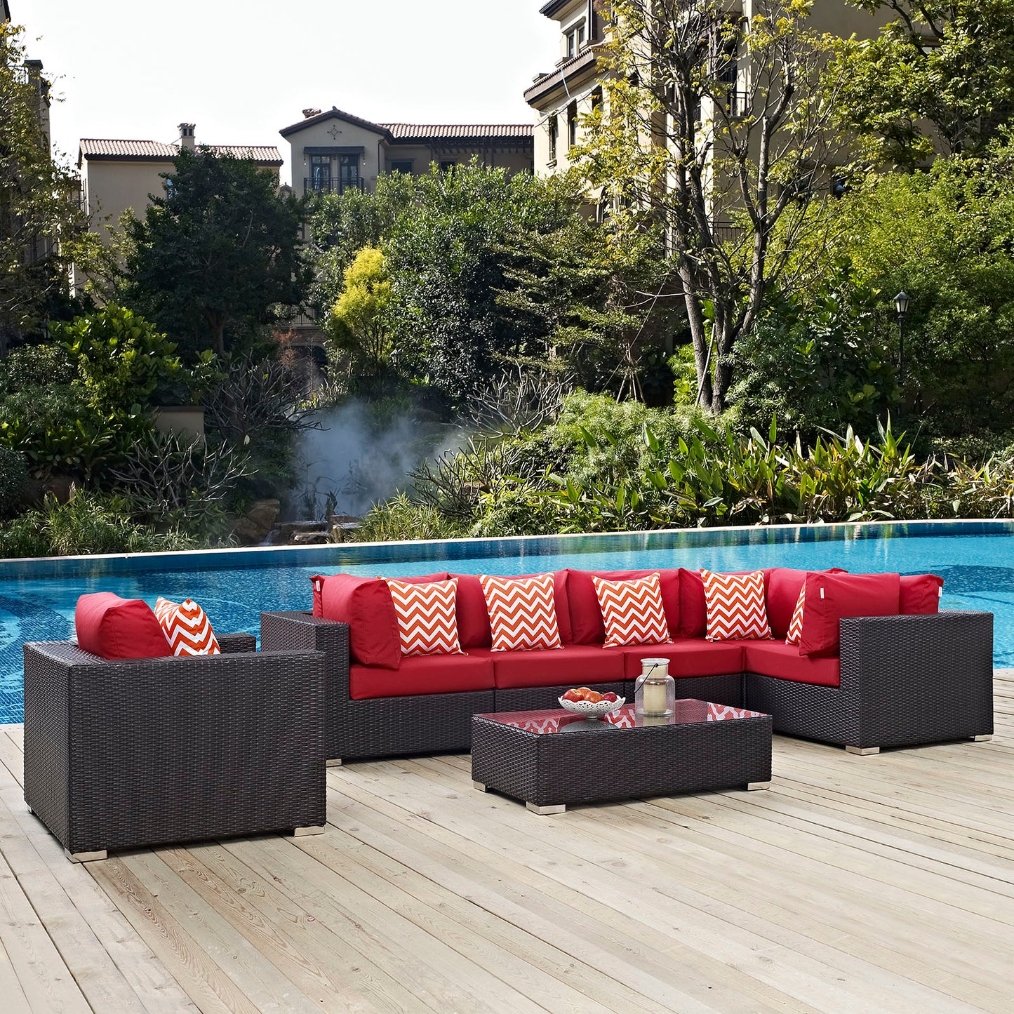 Convene 7 Piece Outdoor Patio Sectional Set