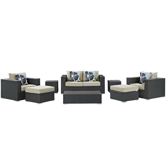 Sojourn 8 Piece Outdoor Patio Sunbrella® Sectional Set