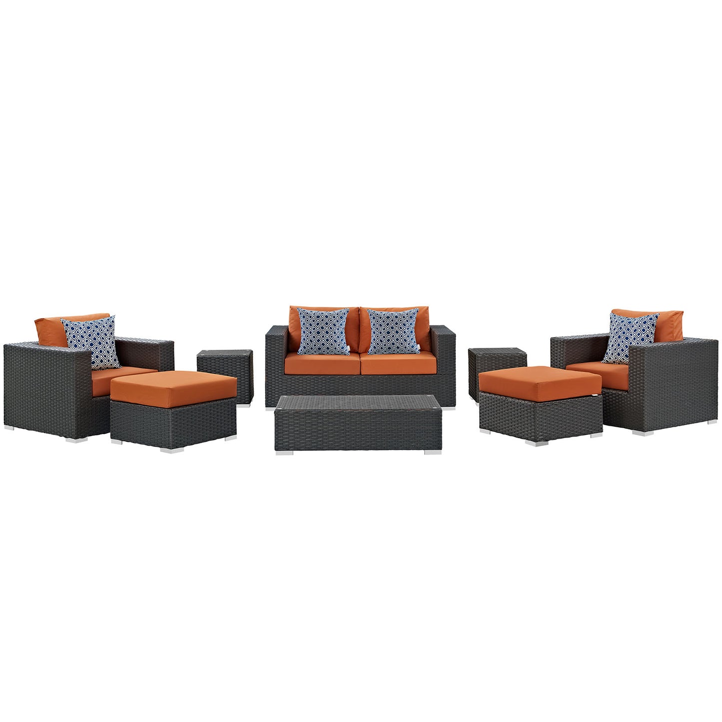 Sojourn 8 Piece Outdoor Patio Sunbrella® Sectional Set