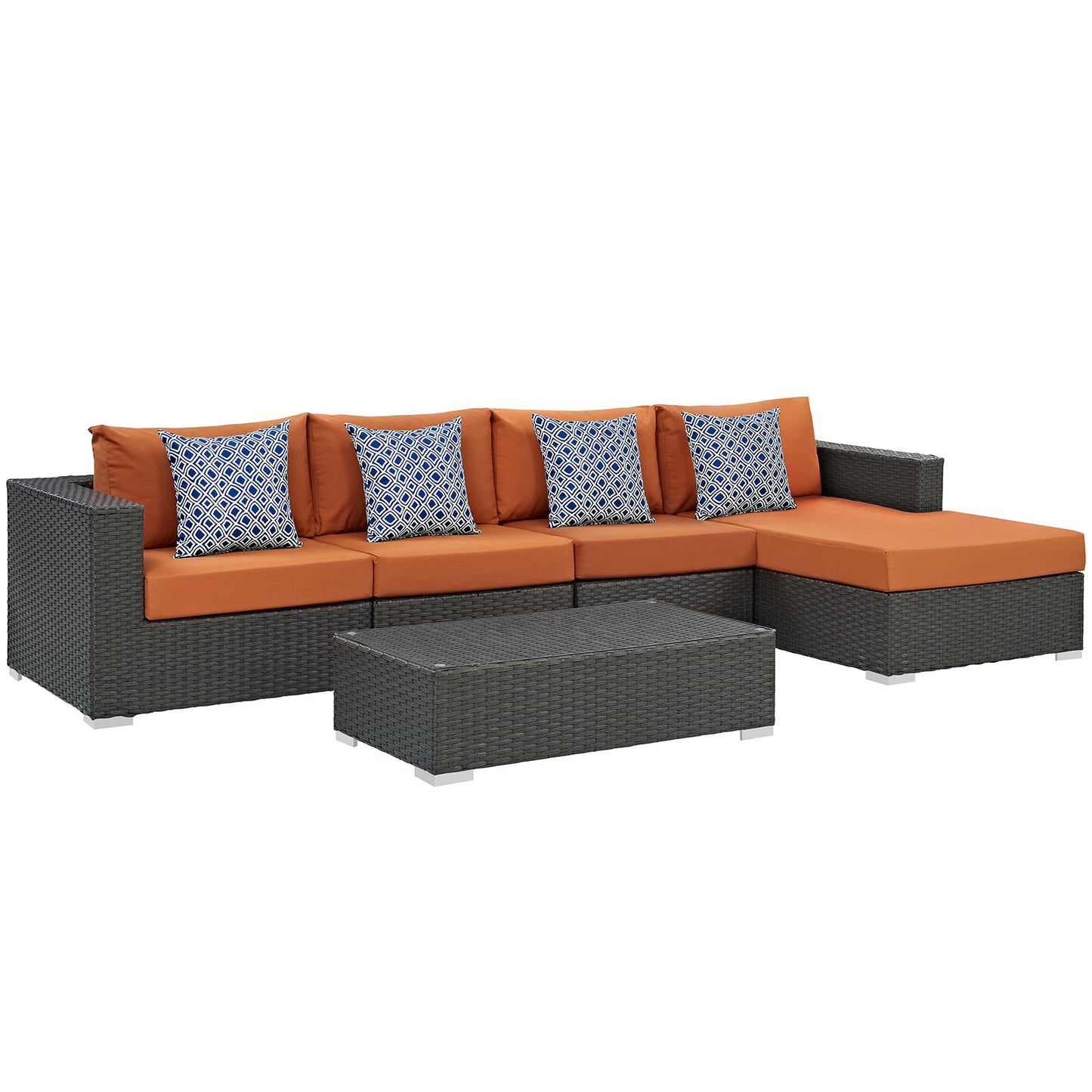 Conjunto de 5 piezas de patio exterior Sunbrella® Sojourn de Modway