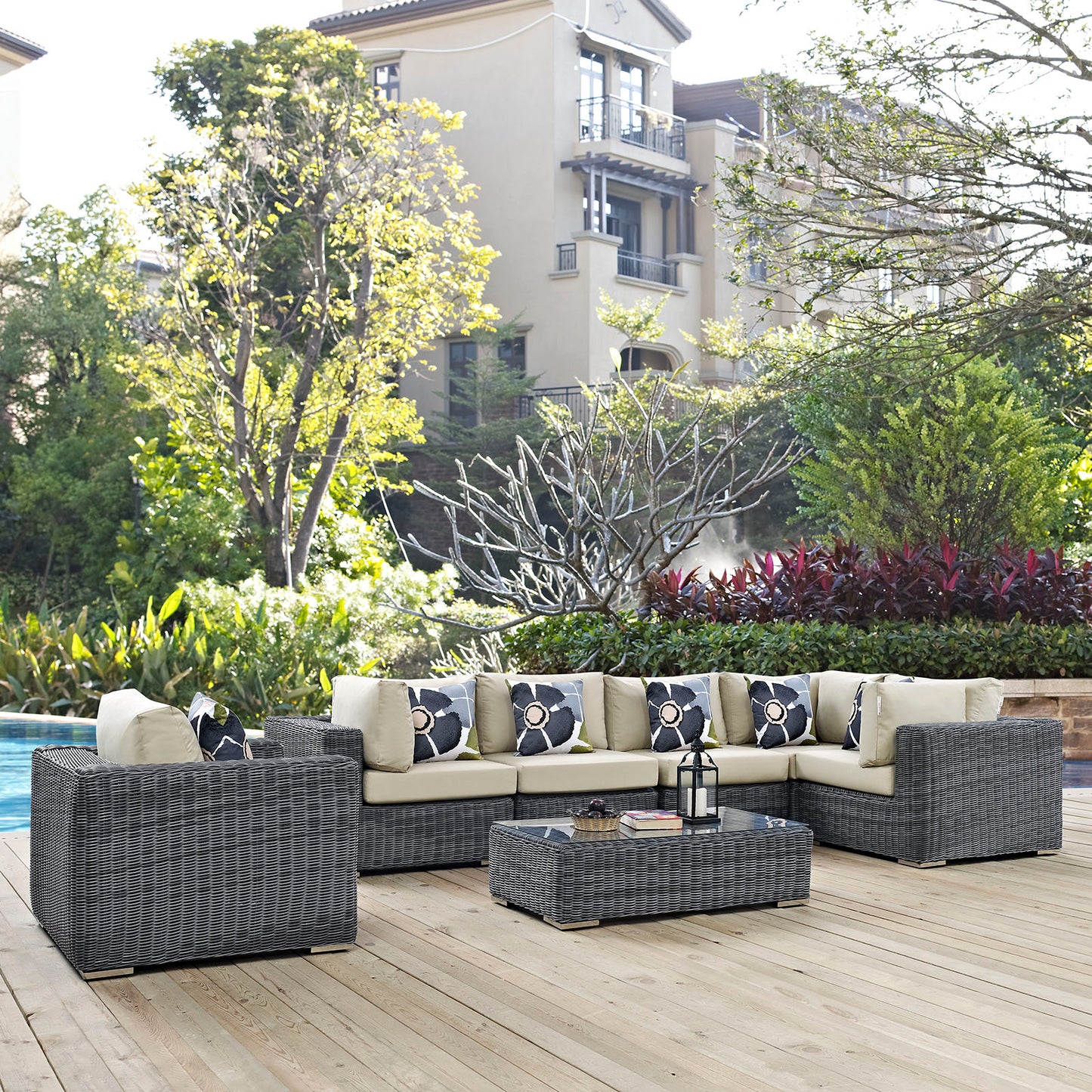 Summon 7 Piece Outdoor Patio Sunbrella® Sectional Set